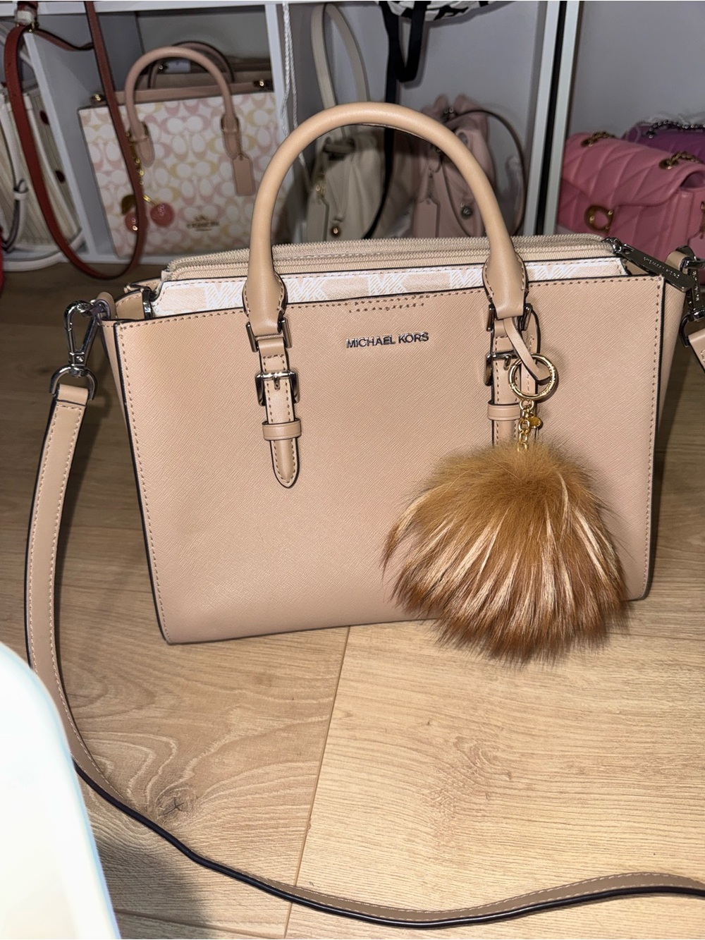 Michael Kors charlotte tote in tan